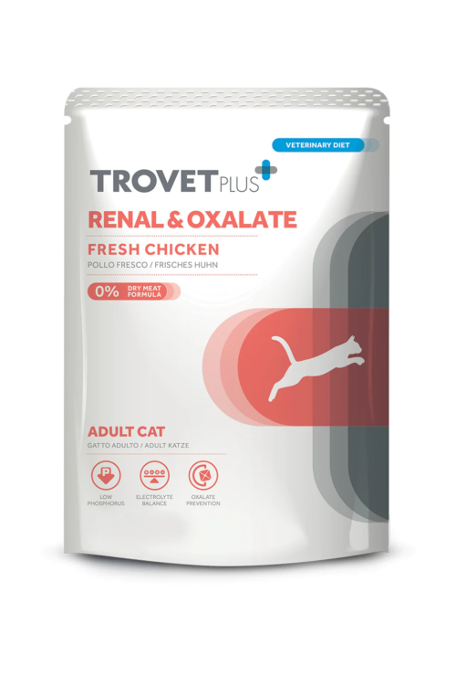 TROVET PLUS RENAL & OXALATE ŚWIEŻY KURCZAK dla kotów mokra - 300g