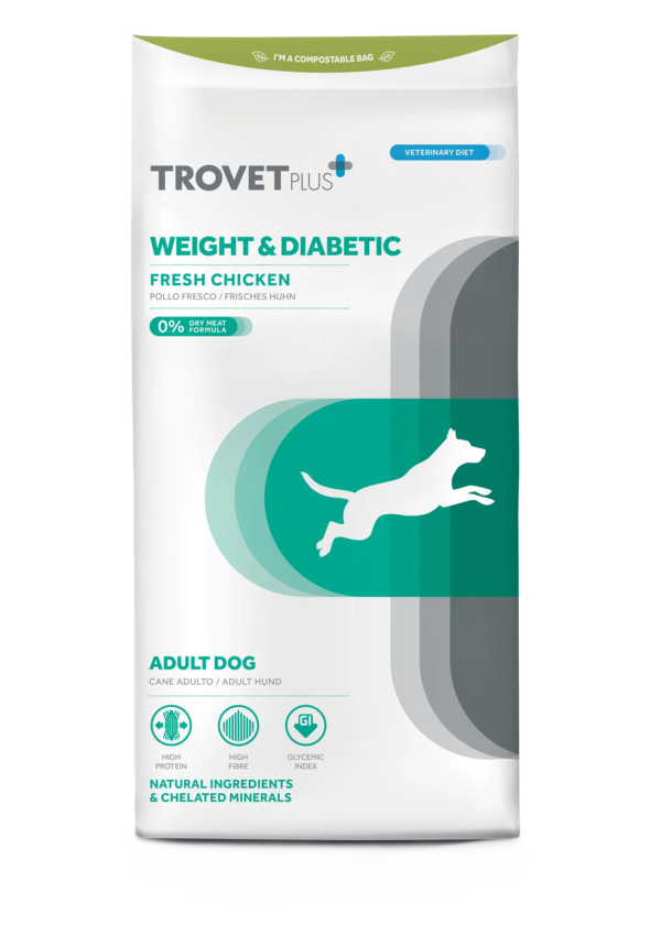 TROVET PLUS WEIGHT & DIABETIC ŚWIEŻY KURCZAK dla psów