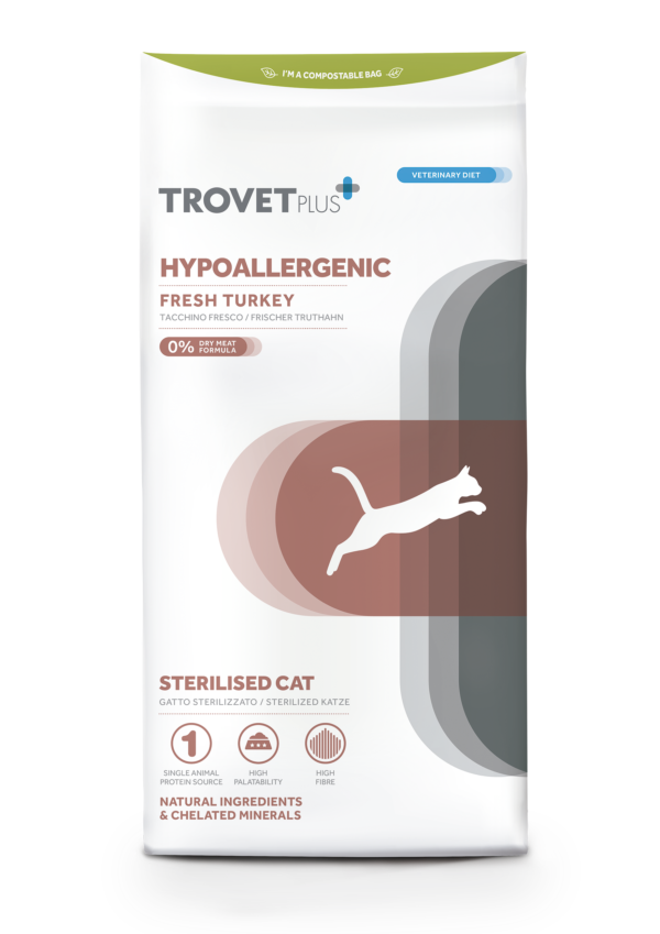 TROVET Plus HYPOALLERGENIC STERILISED CAT ( ŚWIEŻY INDYK DLA STERYLIZOWANYCH KOTÓW )